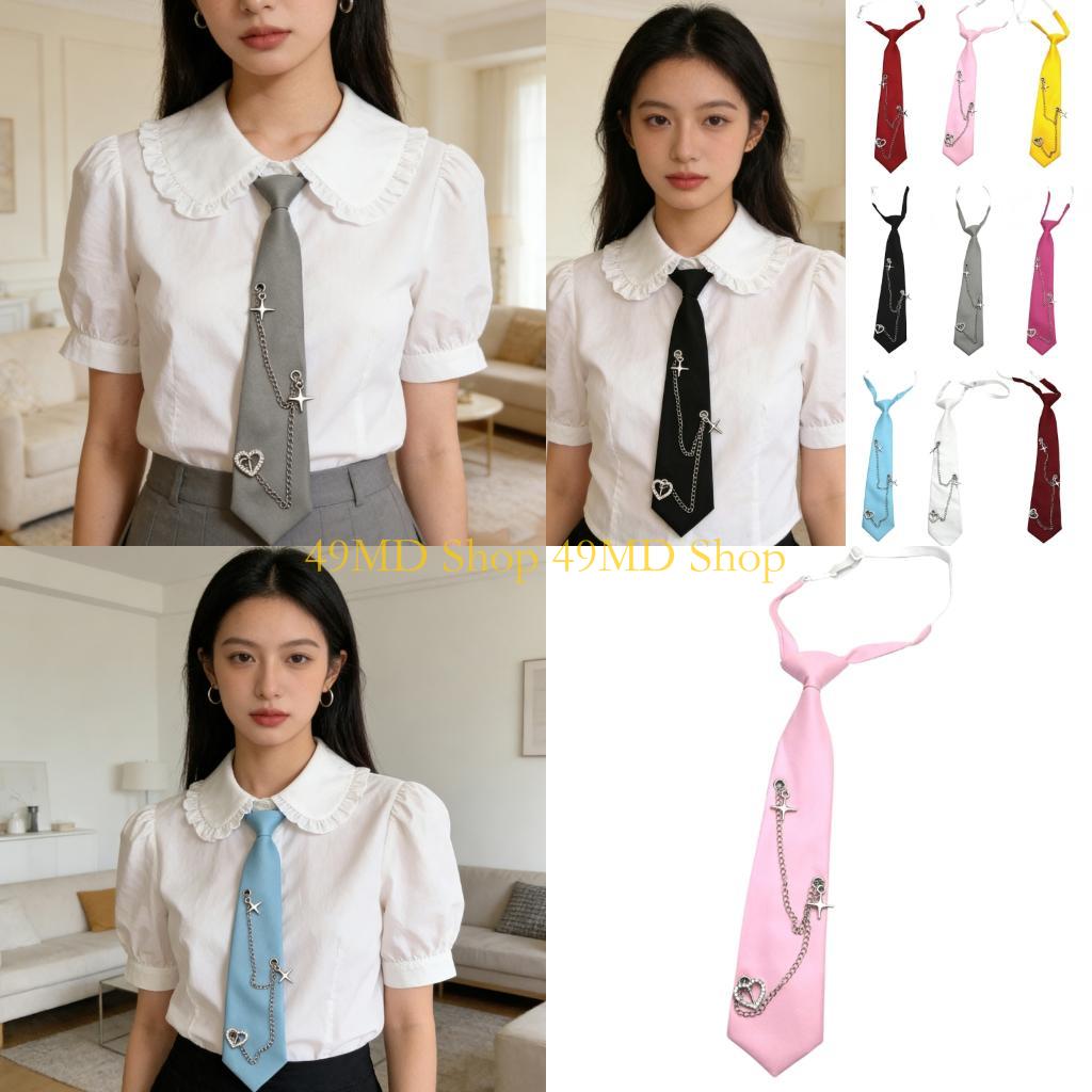 Bow Tie Pre Tied - 49MD Modern Metal Chain Detail Necktie
