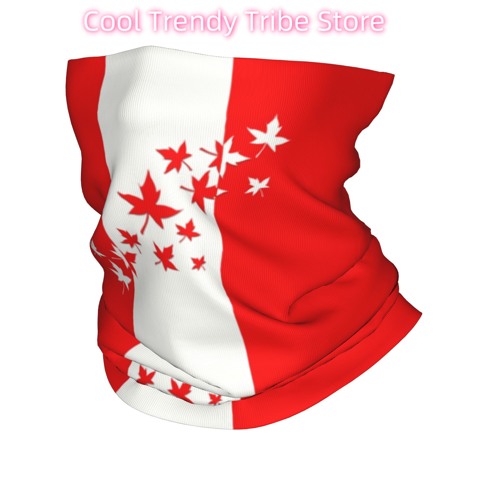 Neck Warmer Tube - Custom Maple Leaf Canada Flag Winter