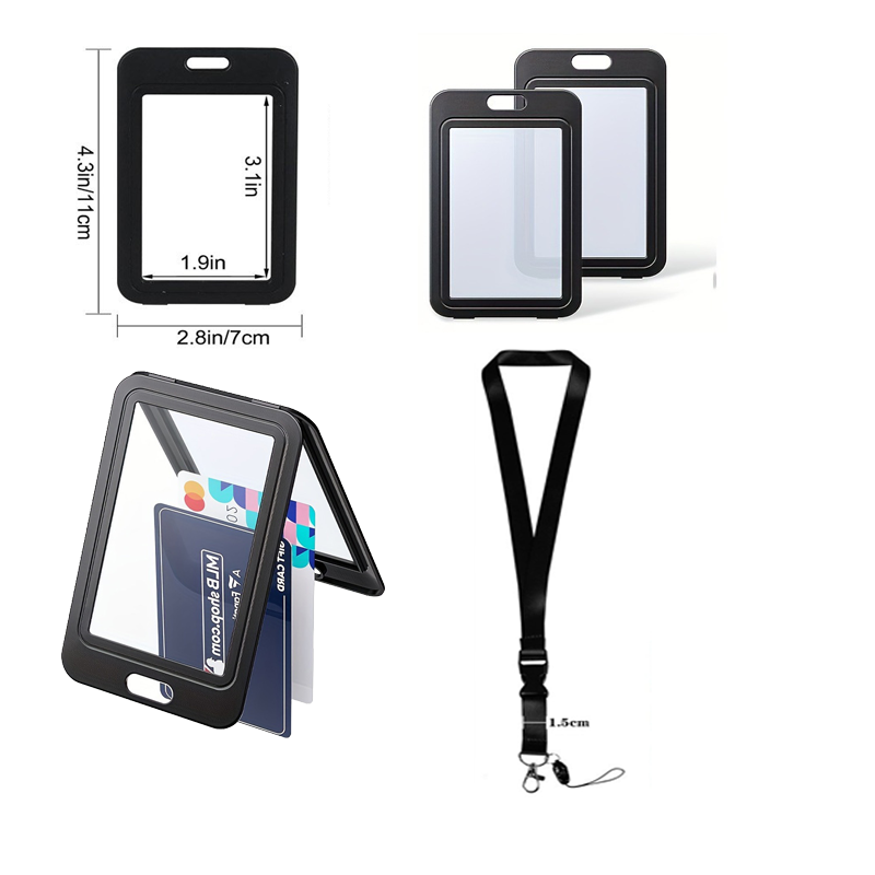 Lanyard Badge Holder - 3PCS Plastic Badge Employee Badge Holder