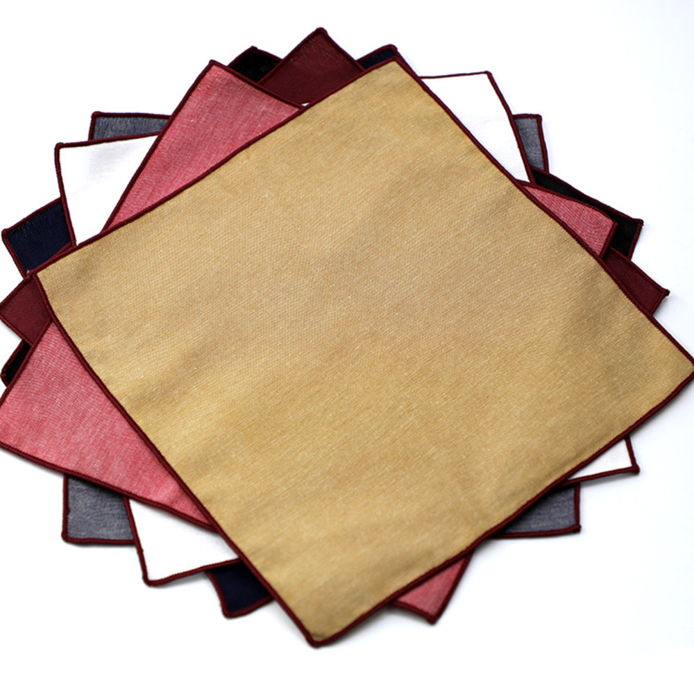 Solid Striped Brown Pocket Squ - Handkerchief Cotton Men recension och pris