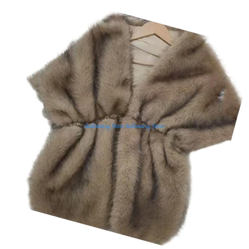 573B Luxurious Artificial Furs - Stole Wedding Shawl recension och pris