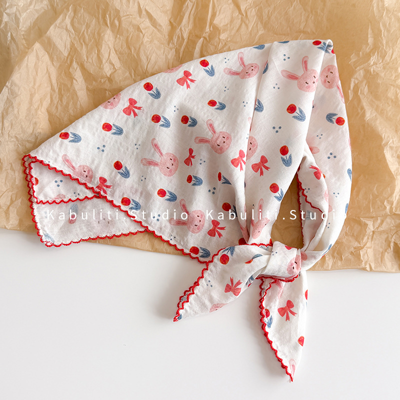 Cotton Linen Square Scarf  58  - Ascot Neck Scarf recension och pris