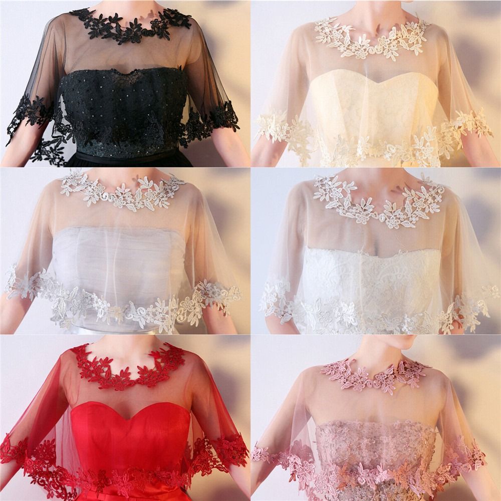 Fashion Lace Short Sleeve Shru - Stole Wedding Shawl recension och pris