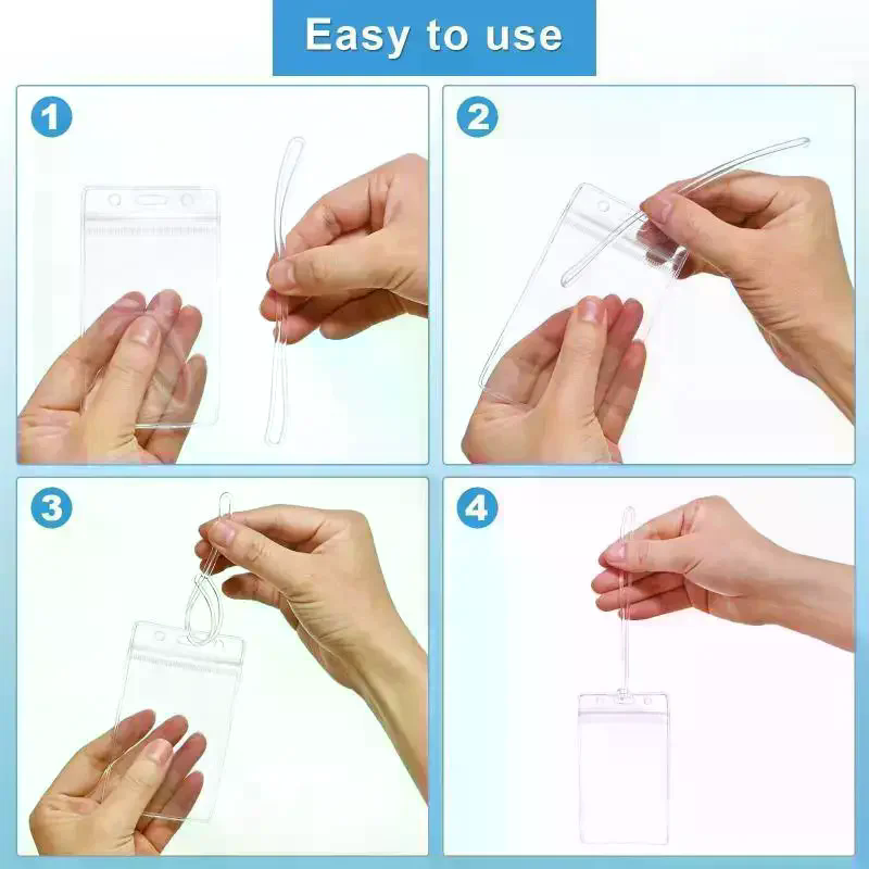 10 Pcs Clear Plastic ID Badge  - Lanyard Badge Holder recension och pris