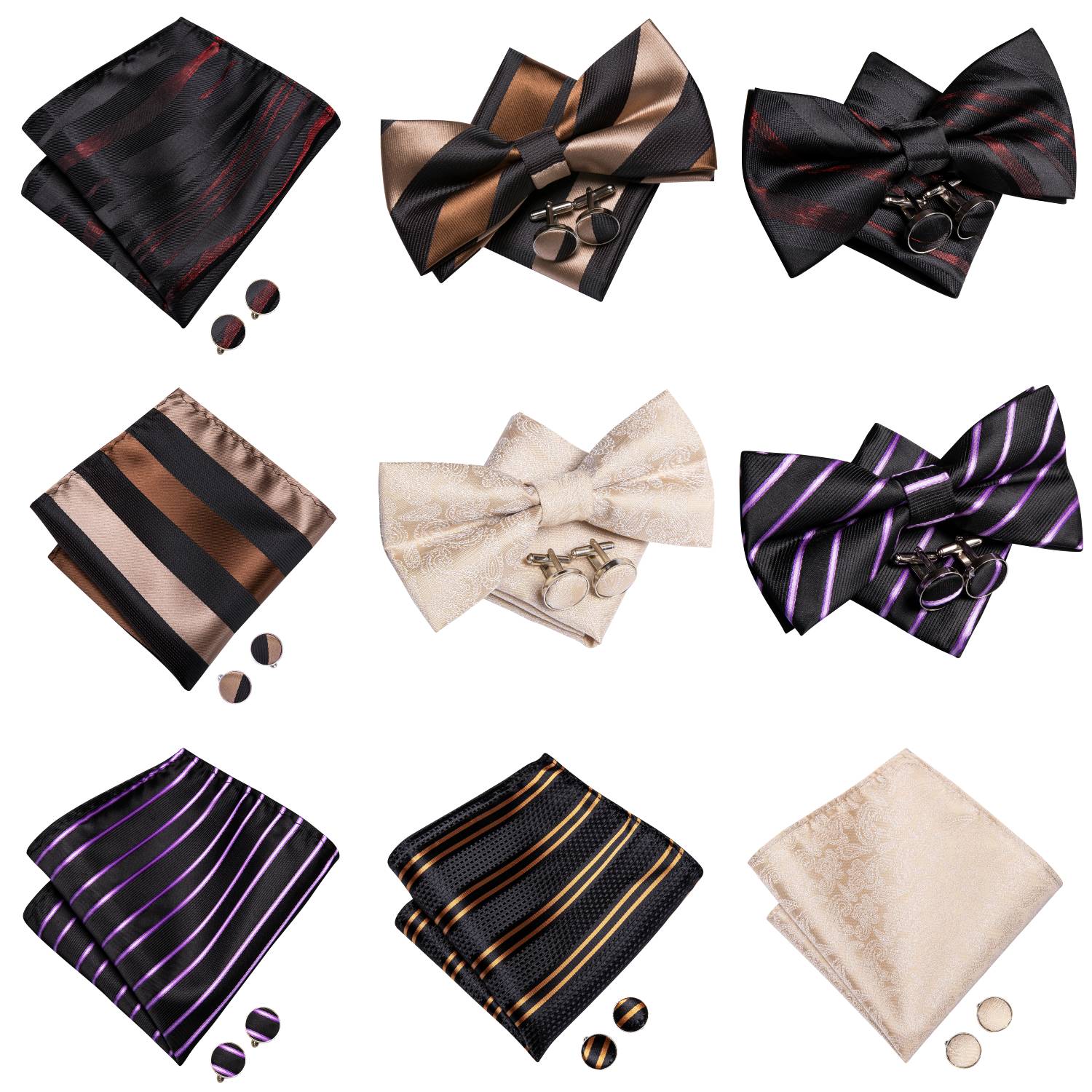 Mens Bow Tie Hanky Cufflinks P - Bow Tie Pre Tied recension och pris