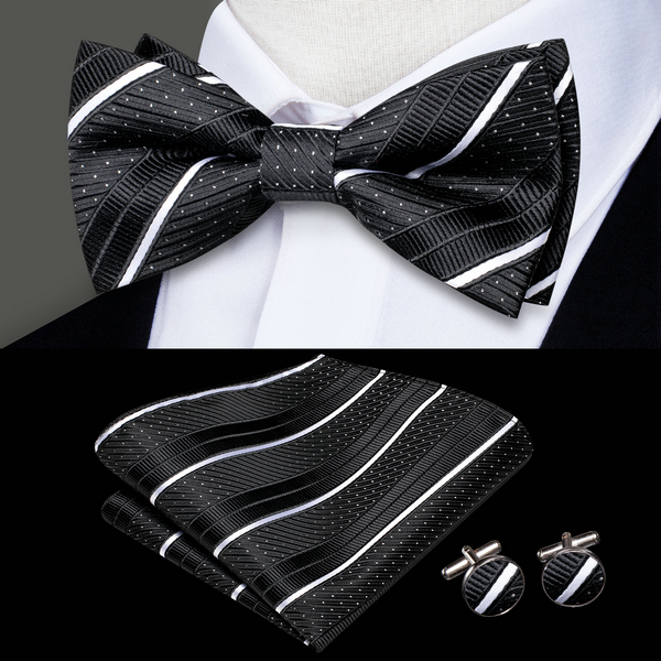 Mens Bow Tie Hanky Cufflinks P - Bow Tie Pre Tied recension och pris