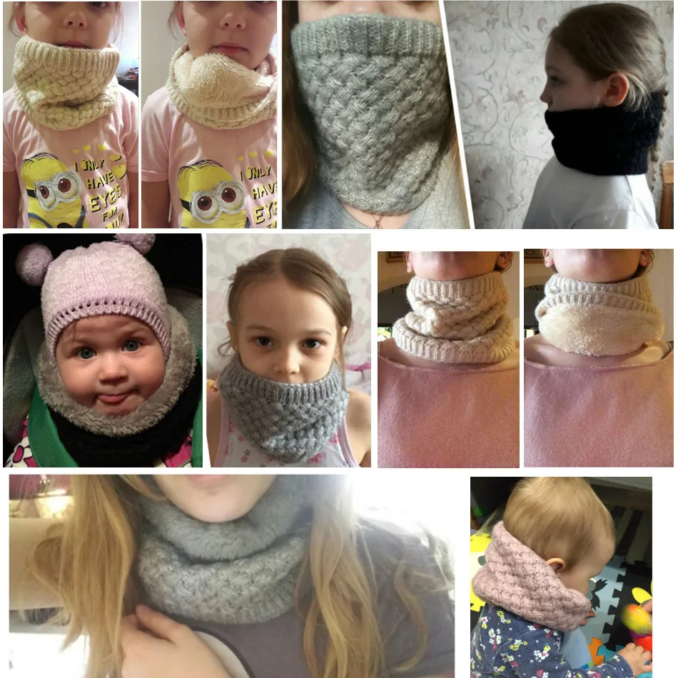 Kids Girls/Boys Winter Knitted - Infinity Scarf Knit recension och pris