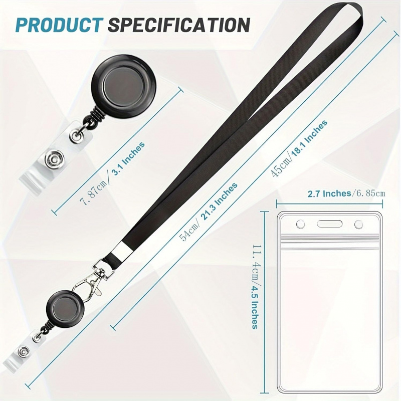 4PCS Lanyard Black Retractable - Lanyard Badge Holder recension och pris