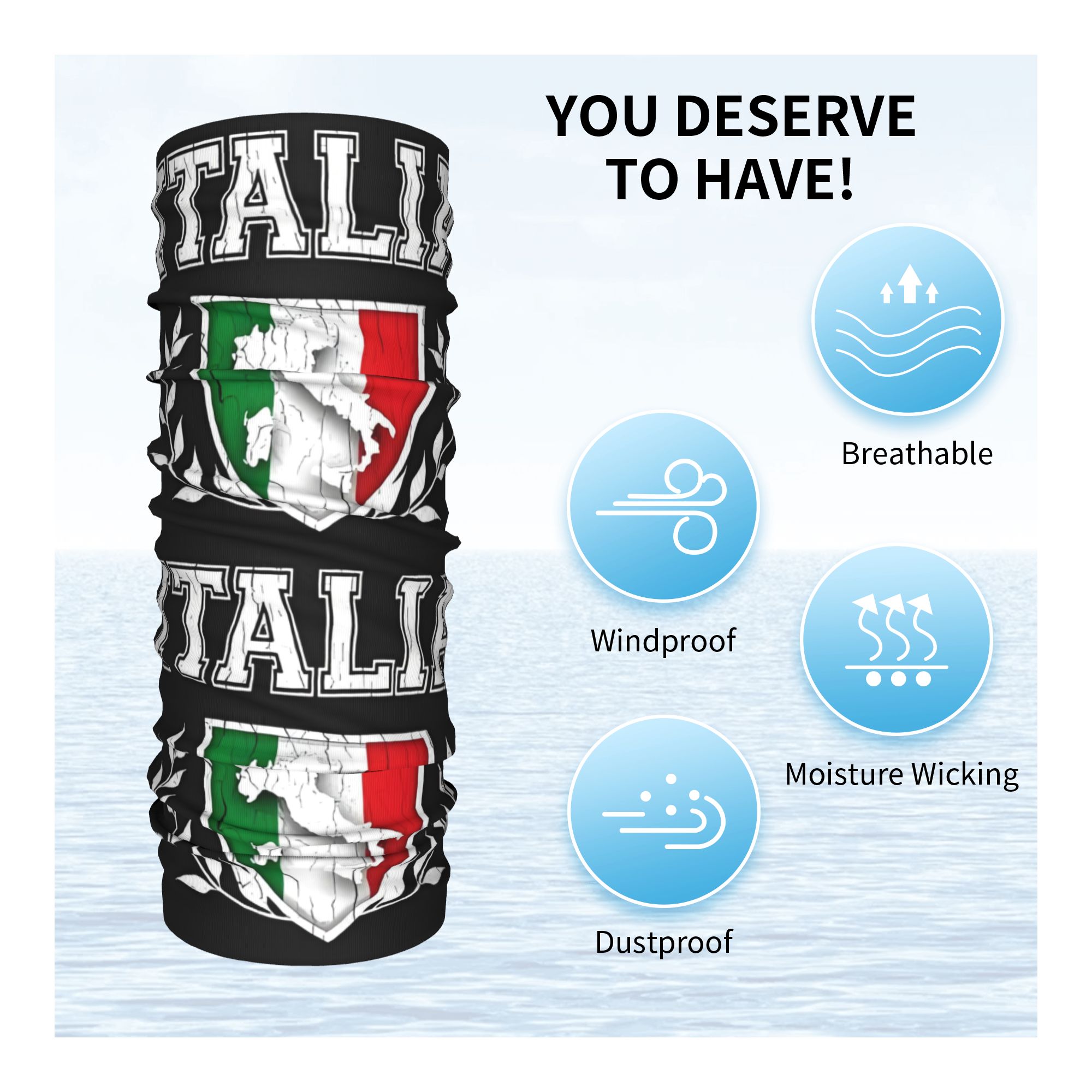 Custom Italy Flag Bandana Neck - Neck Warmer Tube recension och pris