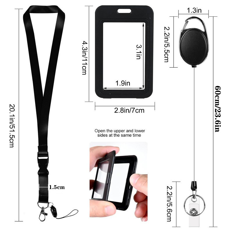 3PCS Plastic Badge Employee Ba - Lanyard Badge Holder recension och pris
