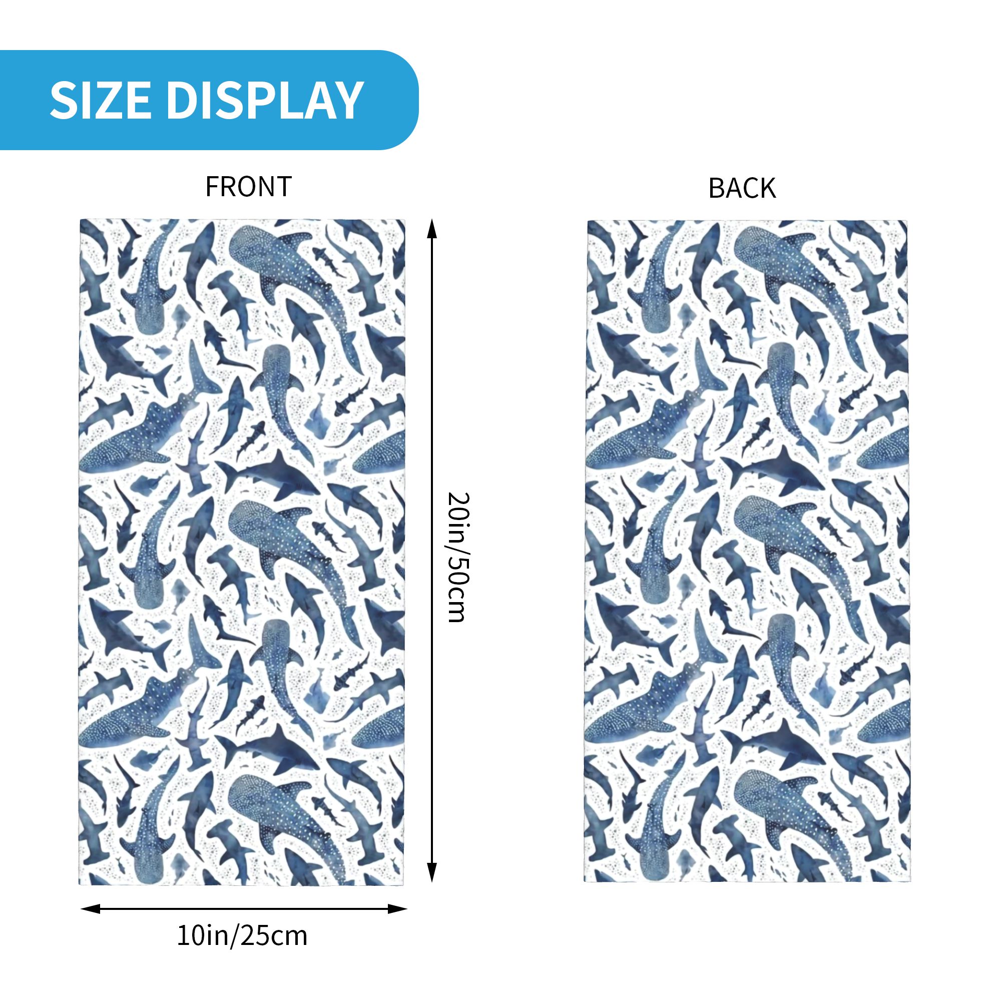 Custom Blue Watercolour Shark  - Neck Warmer Tube recension och pris