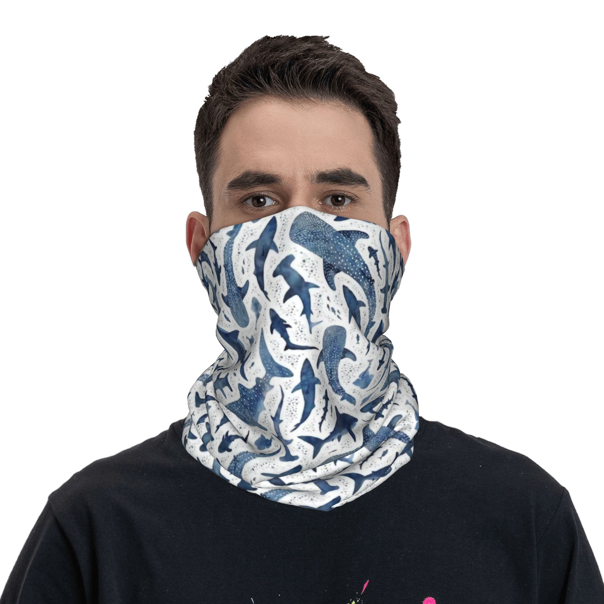 Custom Blue Watercolour Shark  - Neck Warmer Tube recension och pris