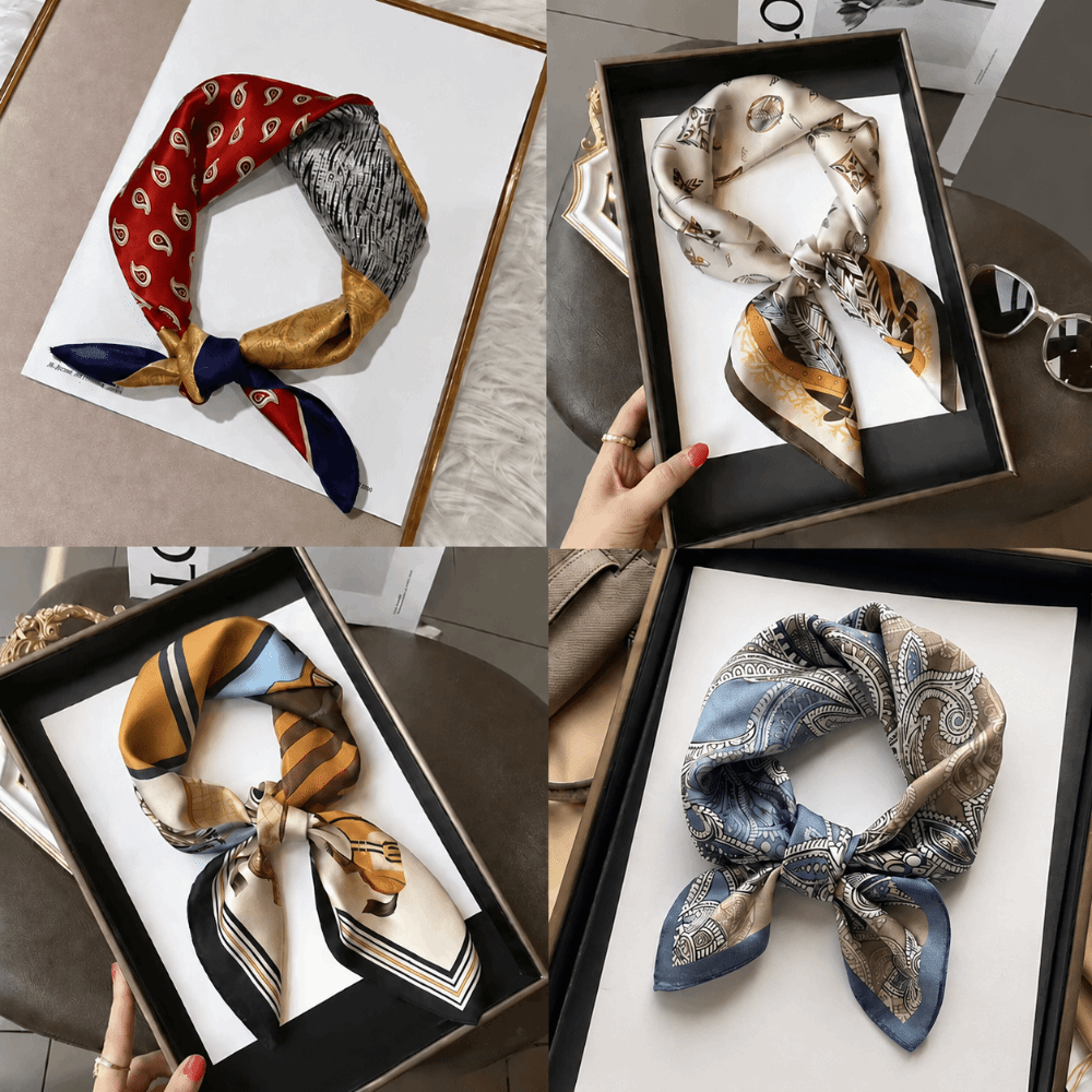 Silk Material Silk Square Scar - Face Scarf Mask recension och pris