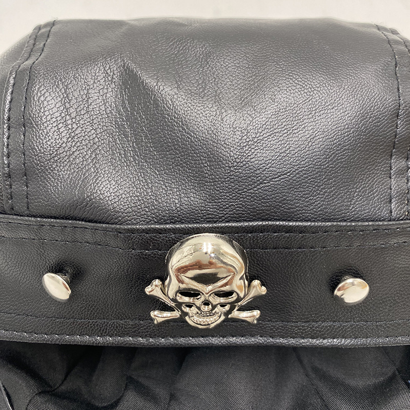 PU Leather Black Biker Adjusta - Bandana Doo Rag recension och pris