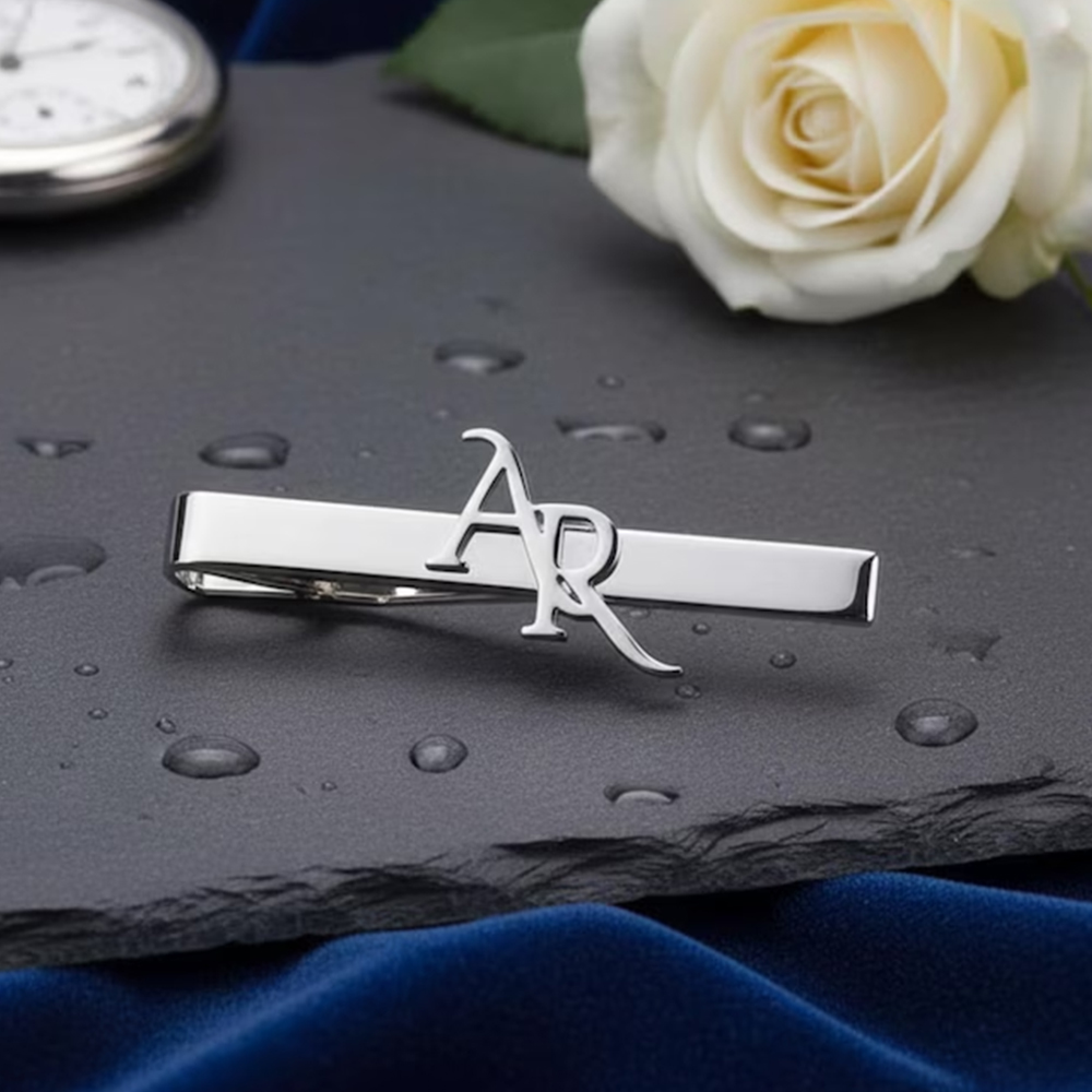 Customized Initial Stainless S - Tie Clip Silver recension och pris