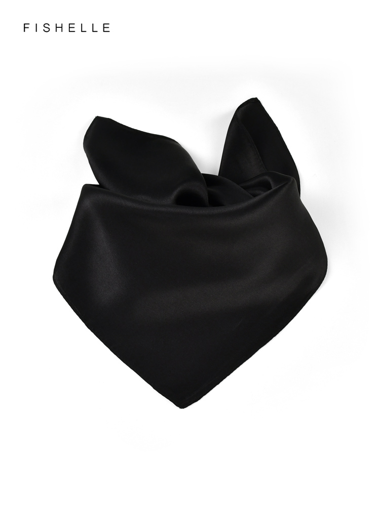 Solid color black pure silk sc - Silk Neck Scarf recension och pris