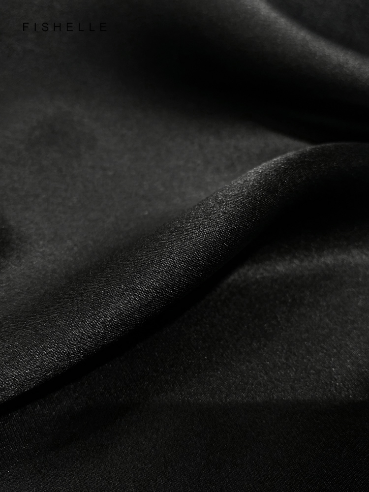 Solid color black pure silk sc - Silk Neck Scarf recension och pris