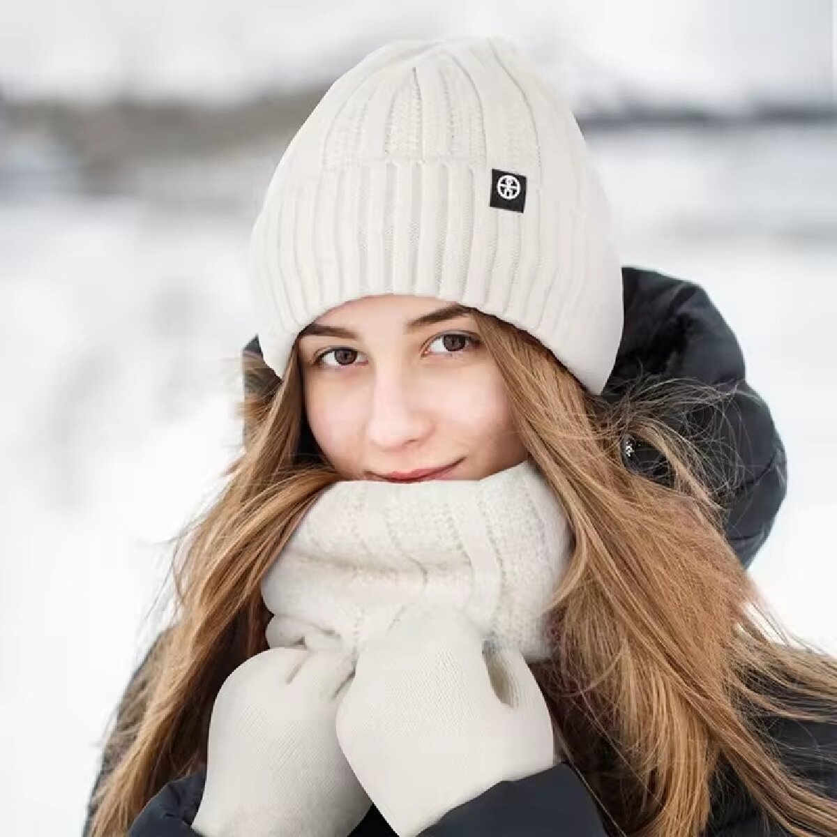 3pcs Winter Beanie Hat Gloves  - Muffler Men Wool recension och pris